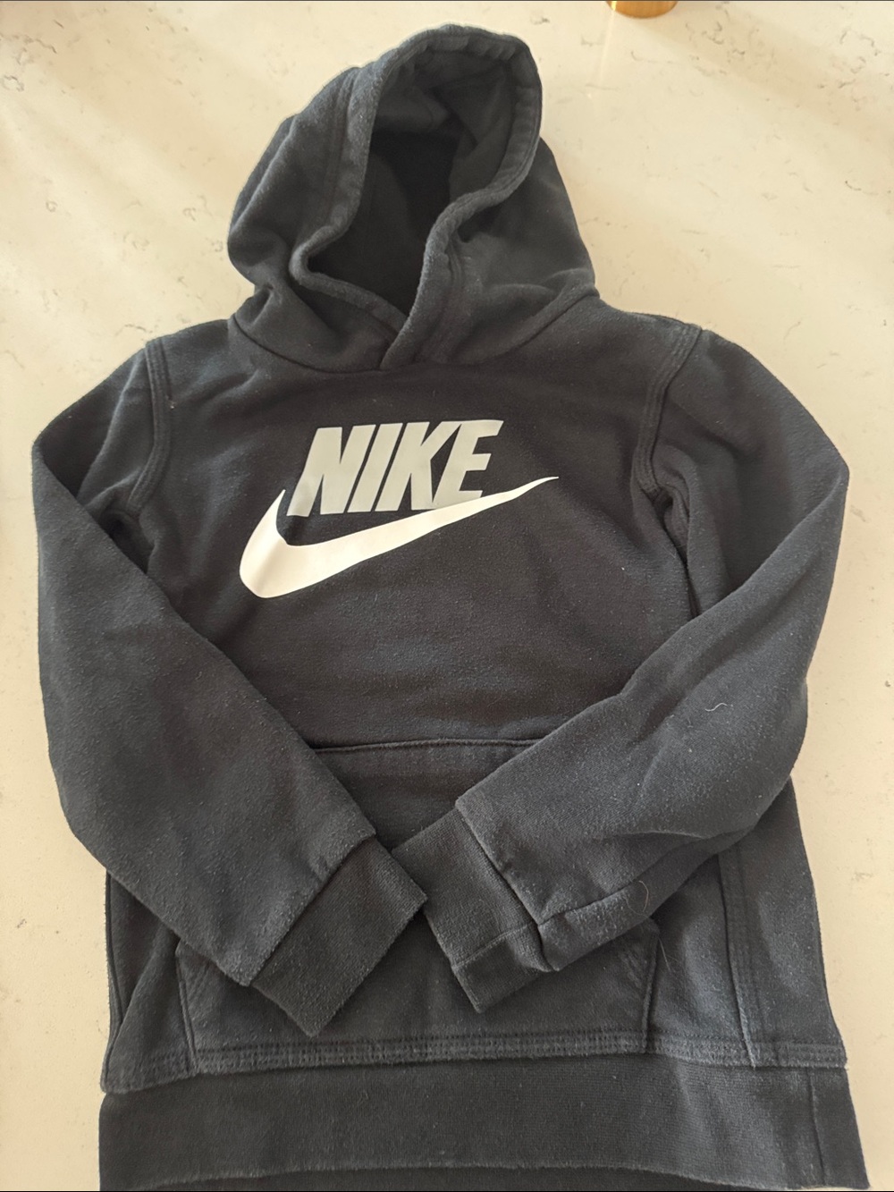 Nike Black Hoodie with White Swoosh and Wordmark
